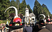 Field mass in front of the Oelberg chapel, Sachrang, Chiemgau, Bavaria, Germany, Europe