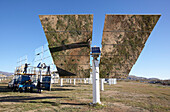 Heliostats being cleaned, PSA, Plataforma Solar de Almeria, center for the research of solar energy by the DLR, German Aerospace Center, Almeria, Andalusia, Spain