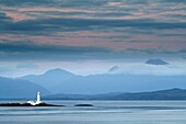 Lismore lighthouse near Duart Castle in Isle of Mull, Argyll and Bute, Scotland