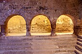 Roman thermal baths in Caldes de Montbui, Barcelona, Spain