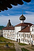 A view of the Russian Orthodox Solovetsky Monastery founded in 1436 by 2 monks on Bolshoy Island, Solovetsky Island Group, White Sea, Russia