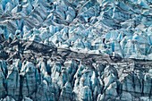 A close up view of Lamplugh Glacier in Glacier Bay National Park and Preserve, Southeast Alaska, USA