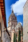 Clock tower horologia of New Cathedral Catedral Nueva, Salamanca, Castile and Leon, Spain