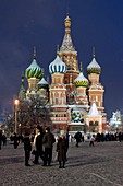 Saint Basil´s Cathedral at night, Red square, Moscow, Russia