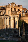 Temple of Antoninus and Faustina at Caesar Roman forum, Rome, Italy