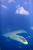 Aerial view of a maldivian island, Maldives