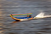 A Long Tail Boat on Chao Phraya River, Bangkok, Thailand
