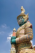 Thailand, Bangkok, Wat Phra Kaeo Complex Grand Palace Complex, statue of demon guardian