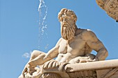 Statue, part of Orion Fountain, Piazza Del Duomo, Messina, Sicily, Italy