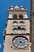 Clock tower, Messina Cathedral, Piazza Del Duomo, Messina, Sicily, Italy