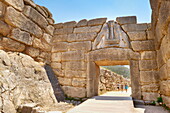 Ancient city of Mycenae, Lion Gate, Peloponnese, Greece