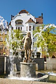 Fountain at Old Town Square, Bielsko-Biala, Poland, Europe