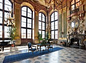 Ksiaz castle - interior - Maksymilian Hall, Sudeten Mountains, Silesia Region, Poland, Europe