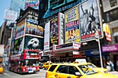 Advertising in Times Square in New York for Broadway plays and musicals