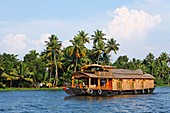 Houseboat on the Kerala Backwaters, Kerala, India