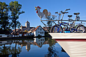 Houseboat On The Burgundy Canal, Port Of Vandenesse-En-Auxois, Cote D’Or (21), Burgundy, France