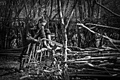 Lorelei Cutting Firewood, She Left Everything Behind To Come Build And Live In Her Wood Cabin In The Creuse, France