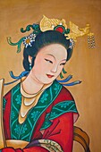 China,Beijing,Summer Palace,Buddhist Fragrance Pavilion,Painted Artwork depicting Portrait of Woman