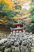 Japan,Kyoto,Arashiyama,Otagi Nembutsu-ji Temple,Carved Stone Figures of Rakan,Disciples of Shaka the founder of Buddhism