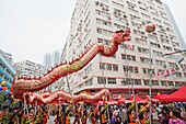 China,Hong Kong,Tai Kok Tsui Temple Fair,Dragon Dance