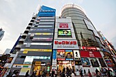 Japan,Tokyo,Shibuya,Shops and Street Scene