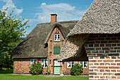 Traditional house in Nebel, Amrum, North Frisian Islands, Schleswig-Holstein, Germany