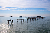 Fishing nets in Venice lagoon, Pellestrina, Veneto, Italy, Europe