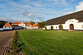 Manor House under clouded sky, Humble, Island of Langeland, Denmark, Europe