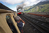 Die alte Zahnradbahn Snowdonia Mountain Railway, Nord Wales, Großbritannien, Europa
