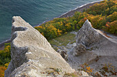 Blick von der Victoria Sicht auf Kreideküste im Herbst, Nationalpark Jasmund, Insel Rügen, Ostseeküste,  Mecklenburg Vorpommern, Deutschland, Europa