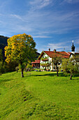 Oberbayerischer Bauernhof, Jachenau, Bayerische Alpen, Oberbayern, Bayern, Deutschland