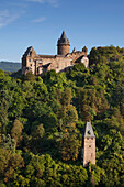 Burg Stahleck oberhalb von Bacharach, Rhein, Rheinland-Pfalz, Deutschland