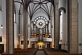 D-Dortmund, Ruhr area, Westphalia, North Rhine-Westphalia, NRW, Probstei church Saint Johannes Baptist, catholic church, former Dominican monastery, interior view, nave, organ