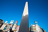 Obelisk at 9 de Julio Avenue, Buenos Aires, Argentina.