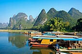 Ships, Xingping, Li River, Guangxi, China.