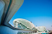 Yas Hotel, at the F1 racetrack on Yas Island, Abu Dhabi, United Arab Emirates, Middle East.
