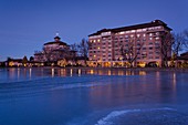 USA, Colorado, Colorado Springs, Broadmoor Hotel, exterior, dusk