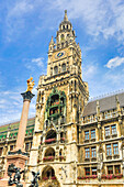 Germany, Europe, travel, Munich, City, Marienplatz, City Hall, Tower, architecture, Bavaria, belfry, symbol, tower, traditional. Germany, Europe, travel, Munich, City, Marienplatz, City Hall, Tower, architecture, Bavaria, belfry, symbol, tower, traditiona