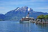 Switzerland, Canton Lucerne, Weggis at Lake Lucerne, Mt Pilatus. Switzerland, Canton Lucerne, Weggis at Lake Lucerne, Mt Pilatus