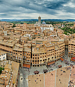 Siena, Sienna, Italy, Europe, Tuscany, Toscana, roofs, Piazza, del Campo. Siena, Sienna, Italy, Europe, Tuscany, Toscana, roofs, Piazza, del Campo