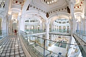 interior view of the Palacio de Cibeles, formerly known as Communications Palace, is the town hall of Madrid, Plaza de Cibeles, Madrid, Spain