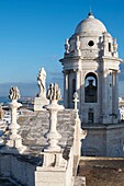 forefront of tower of the Cathedral of Cadiz, Andalusia, Spain
