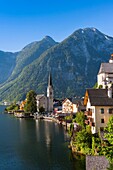 The picturesque village of Hallstatt in the Salzkammergut, Austria, Europe