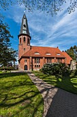 Brick church in Apensen, Lower Saxony, Germany, Europe