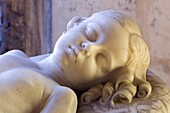 europe, italy, tuscany, siena, museum opera metropolitana, child sleeping by giovanni dupre