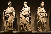 europe, italy, tuscany, siena, museum opera metropolitana, show-room of the apostles, statues of the school of giovanni pisano representing the apostles