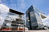 Modern commercial and residential upmarket property development in Rheinauhafen Cologne Germany
