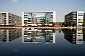 modern architecture at Duisburg Inner Harbour, Duisburg, North Rhine-Westphalia, Germany, Europe