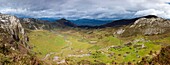 A view northwards near Mirador del Principe over Vega de Comeya, Picos de Europa National Park, Asturias