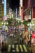 Shinjuku Street Scene at Night, Tokyo, Japan